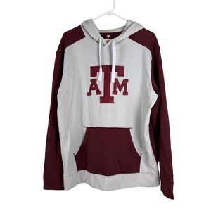 Texas A&M Aggies Fanatics Hoodie Mens Large Maroon Gray Pullover‎ Sweatshirt NEW